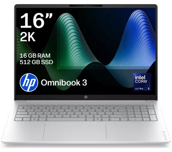 HP OmniBook 3 16" Laptop - Intel® Core™ Ultra 5, 512 GB SSD, Silver