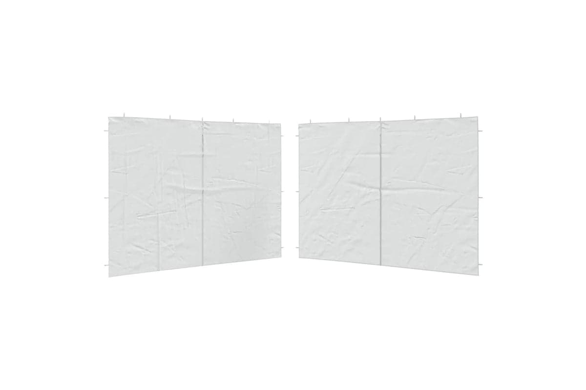 vidaXL Party Tent Sidewall 2 Pcs With Zipper Pe White