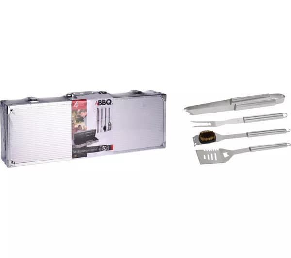 BBQ EQUIPMENT 4-Piece BBQ Tool Set - Stainless Steel