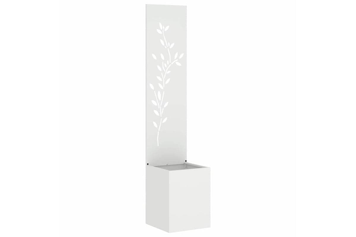 Garden Privacy Screen White 32 X 140 Cm Cold-rolled Steel