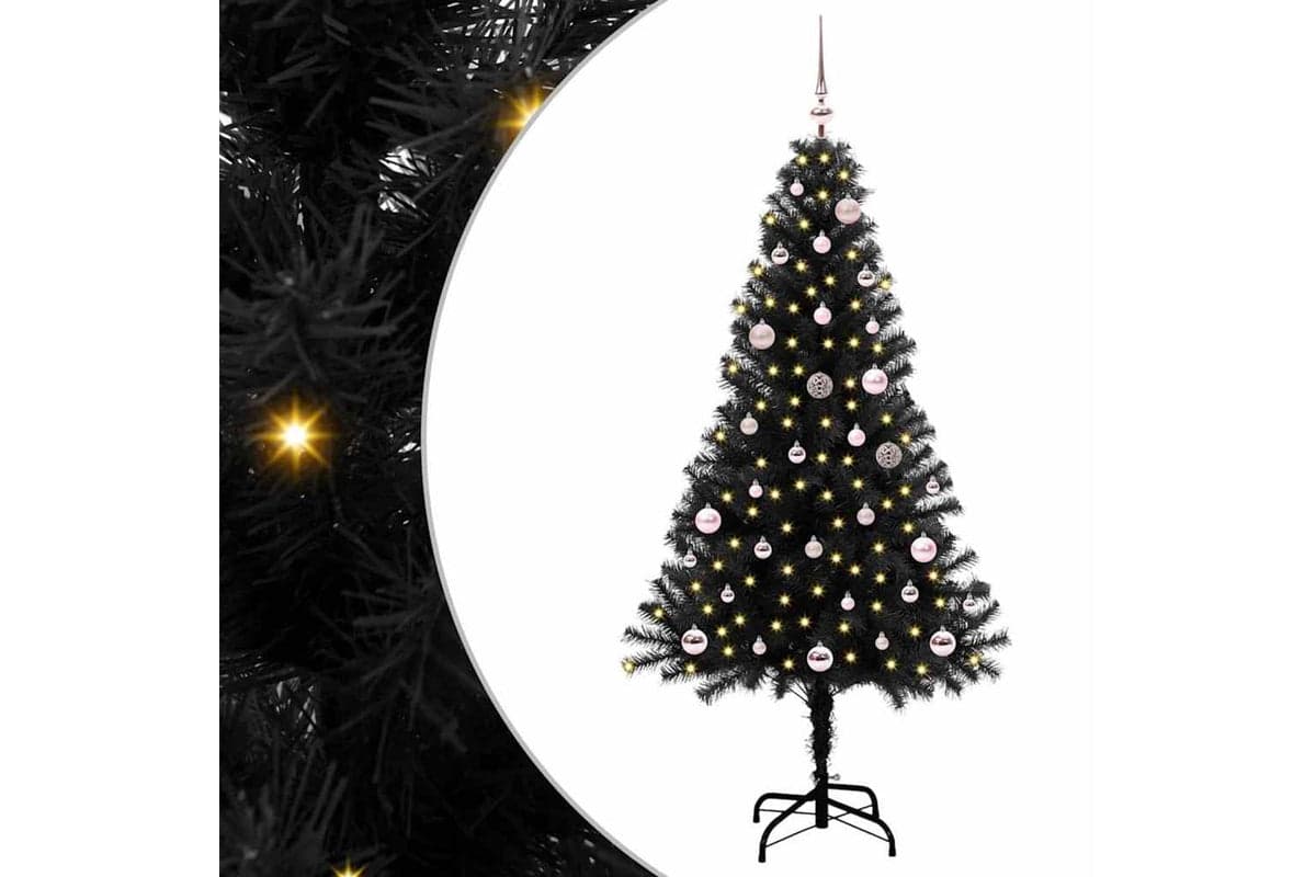 Vidaxl Christmas Tree With 150 Leds With Stand Black 150 Cm Pvc