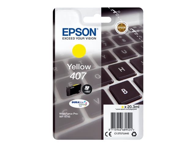 EPSON - 407 - L size - yellow - original - ink cartridge