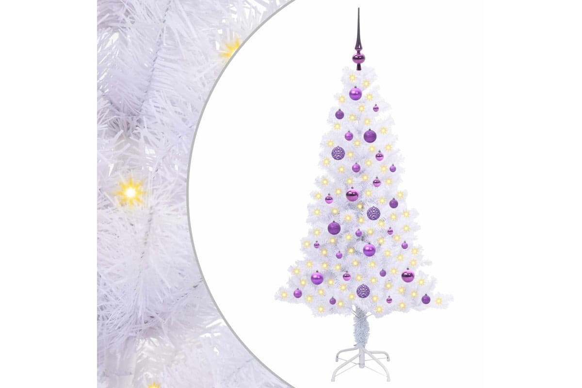 Vidaxl Artificial Christmas Tree With Stand White 150 Cm Pvc And Steel