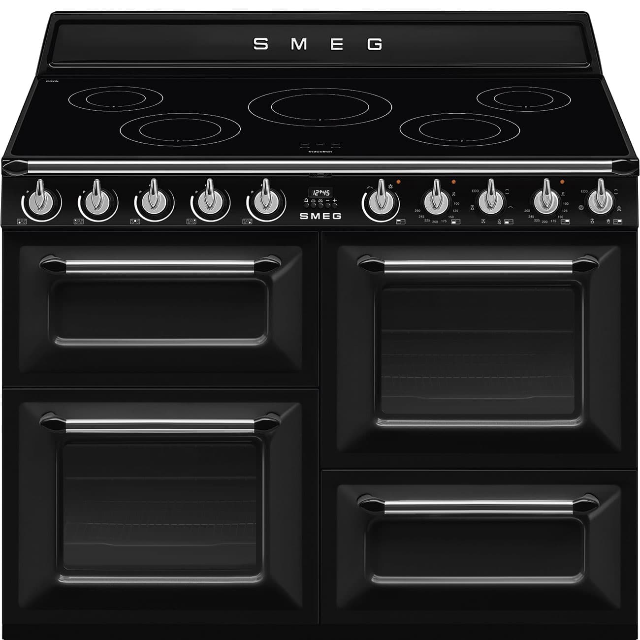 Smeg Victoria 110cm Electric Range Cooker with induction Hob - Black | TR4110IBL2