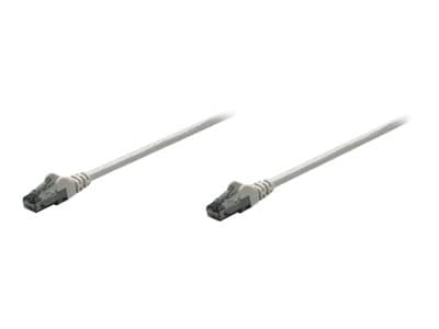 INTELLINET - Network Patch Cable, Cat6, 1m, Grey, CCA, U/UTP, PVC, RJ45, Gold Plated Contacts, Snagless, Booted, Lifetime Warranty, Polybag - patch cable - grey