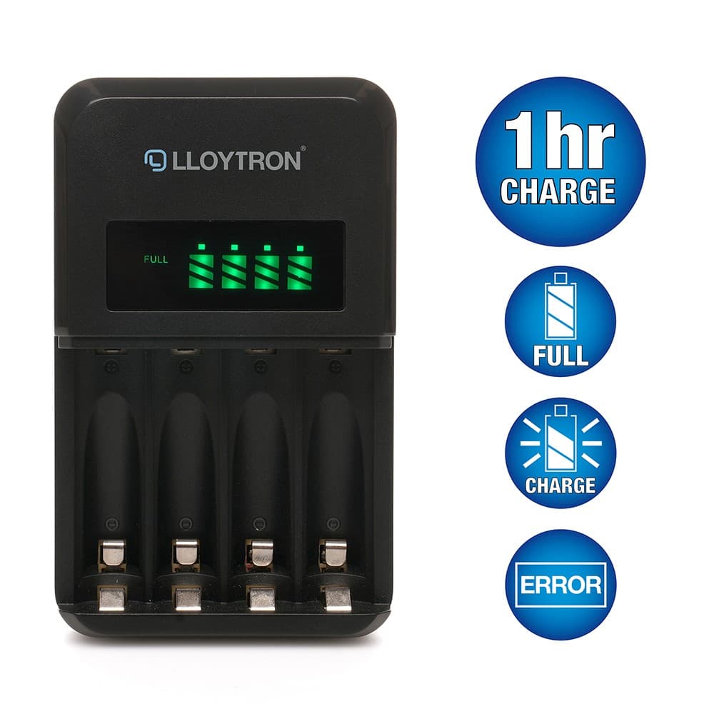 LLOYTRON Ultra-fast Lcd Battery Charger...
