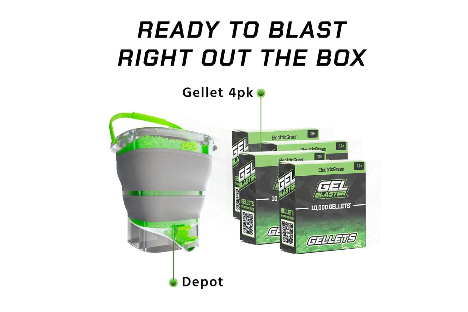 Gelblaster Gellets with Depot | 4 Pack
