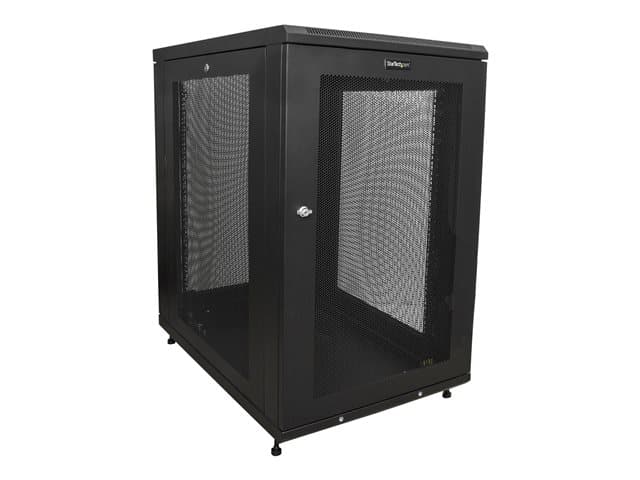 STARTECH.COM - Startech 18U Server Rack Cabinet, 4-Post Adjustable Depth (2" to 30") Network Equipment Rack Enclosure w/Casters/Cable Management/Shelf/Locking Dell PowerEdge, HP ProLiant ThinkServer - 18U Rack Cabinet (RK1833BKM) - rack - 18U
