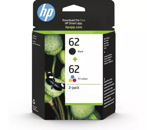 HP 62 Original Black & Tri-colour Ink Cartridges - Twin Pack