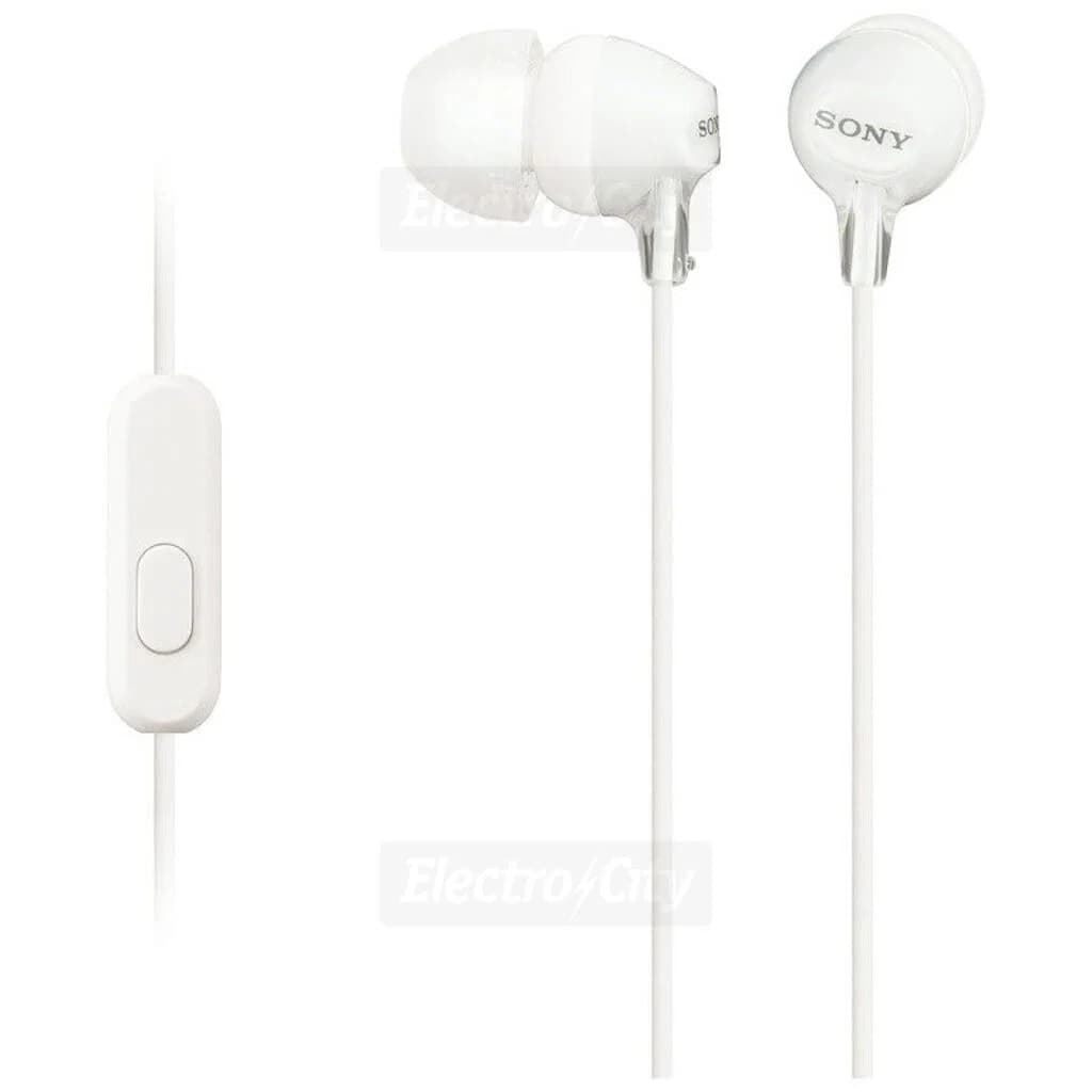 Sony MDR-EX15AP In-Ear Wired Headphones with Microphone | White
