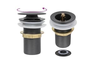 vidaXL 149063 Push Drain Without Overflow Function Grey 6.4x6.4x9.1cm