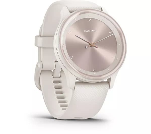 GARMIN vivomove Sport - Ivory & Peach Gold, Silicone Strap, Small