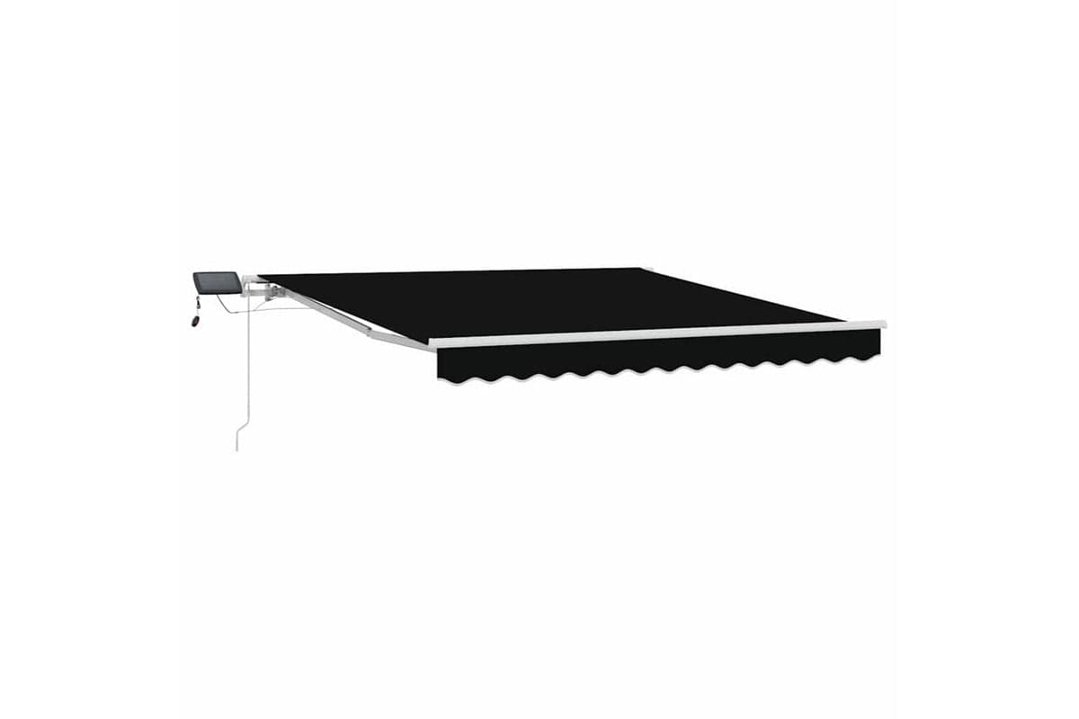 Vidaxl Retractable Awning With Manual Black 300 X 250 Cm Fabric