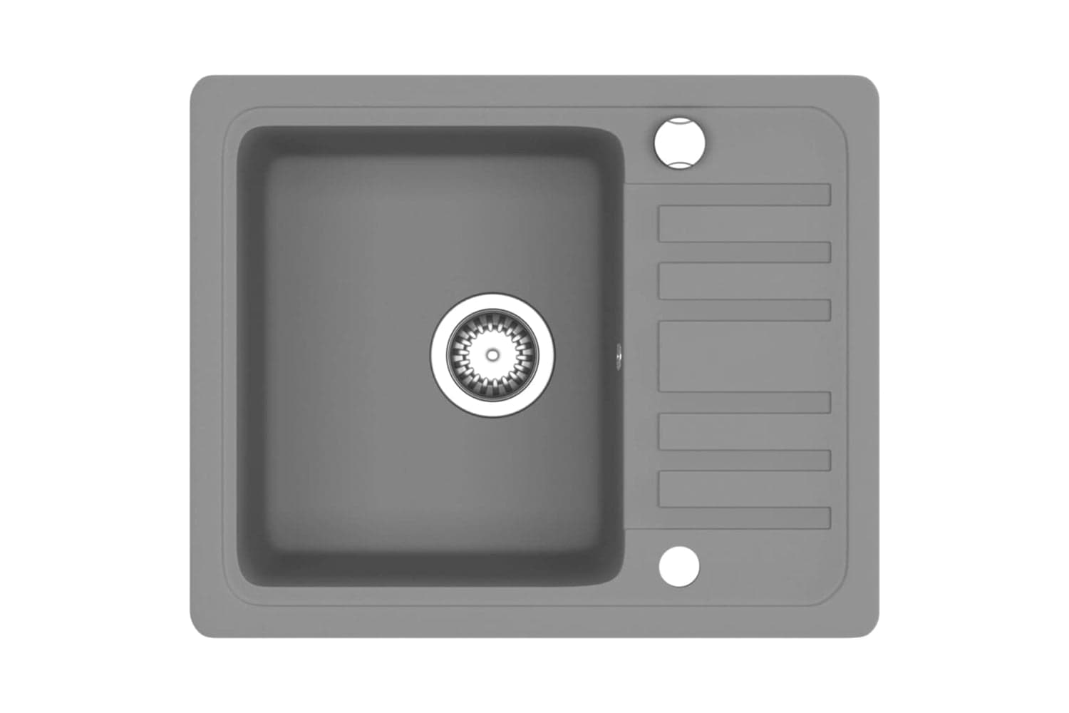 Vidaxl Granite Kitchen Sink Single Basin Grey