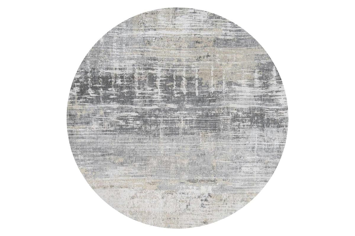 Louis De Poortere | Streaks Eco Round Rug | Grey | 240 x 240 cm
