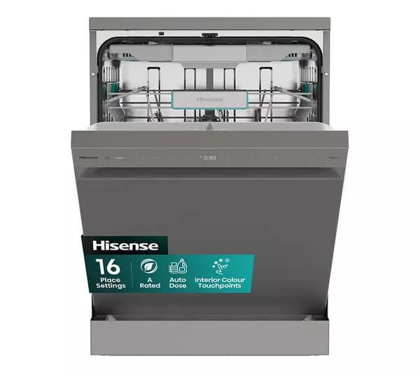 HISENSE Auto Dose HS693A90XADUK Full-size WiFi-enabled Dishwasher - Stainless Steel