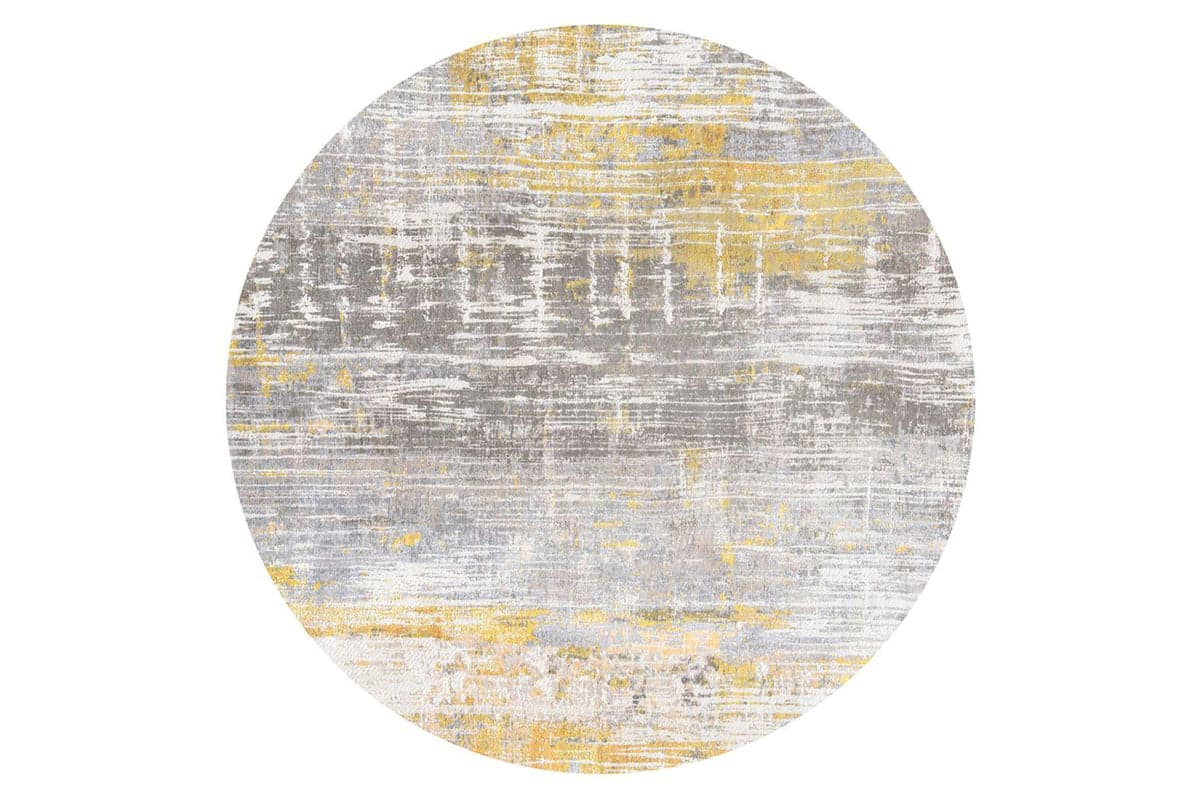Louis De Poortere | Streaks Eco Round Rug | Yellow | 240 x 240 cm