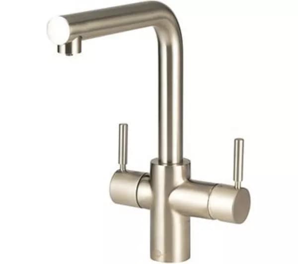 INSINKERATOR 3-in-1 L Shape Steaming Hot Water Tap - Brushed Steel