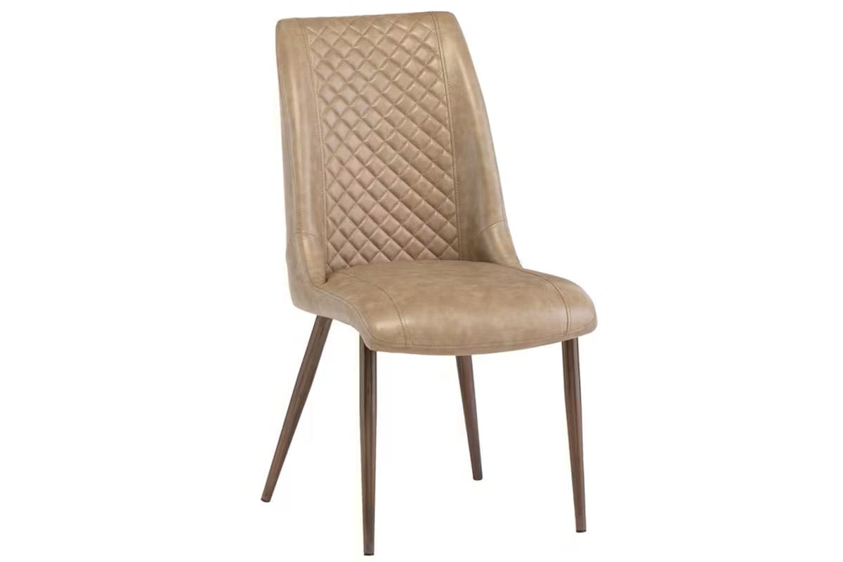 Amber Dining Chairs | Leather | Light Brown | Set of 2
