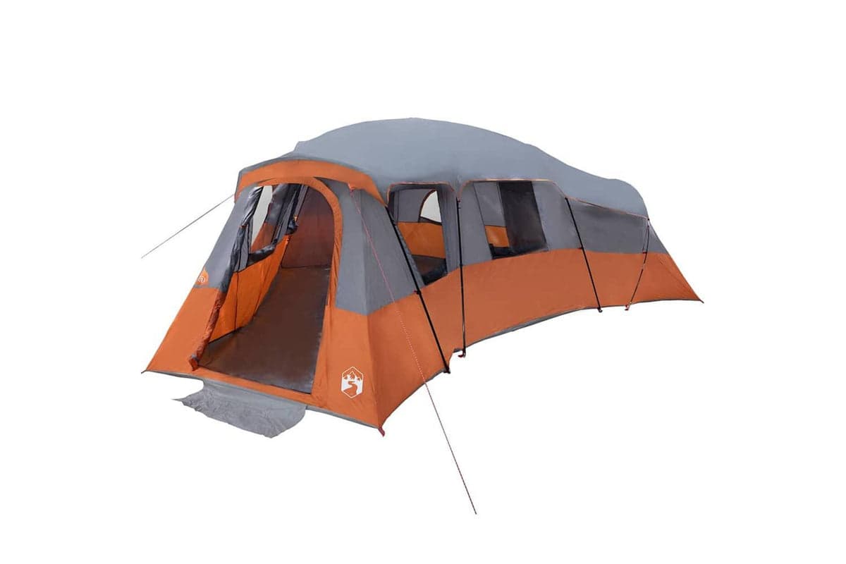 Vidaxl Family Tent Grey And Orange 762 X 655 X 218 Cm Taffeta