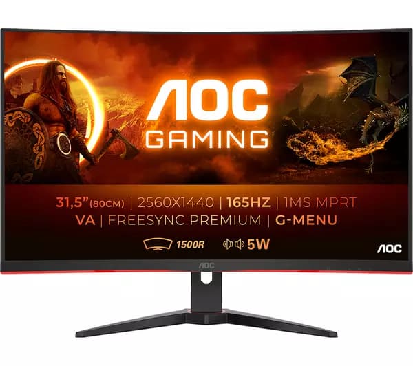 AOC 31.5" QHD Curved Gaming Monitor | CQ32G2SE/BK