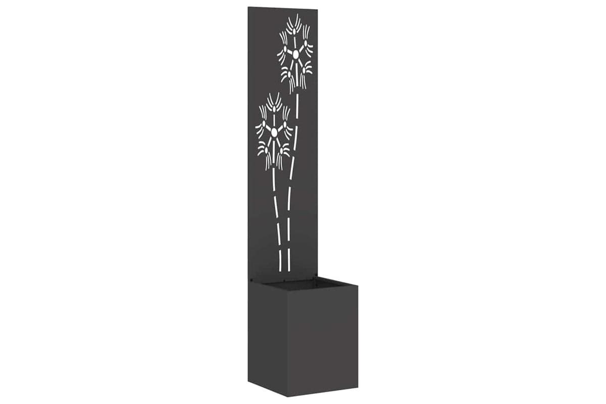 Garden Privacy Screen Black 32 X 140 Cm Cold-rolled Steel