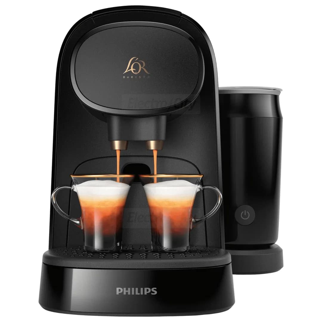 Philips L’OR Barista Original Latte 1 Litre Pod Coffee Machine with Milk Frother | Piano Noir
