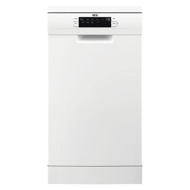 Refurbished AEG 9 Place Settings Freestanding Dishwasher, satelite clean, airdry, glass care, extra hygiene, White E rated