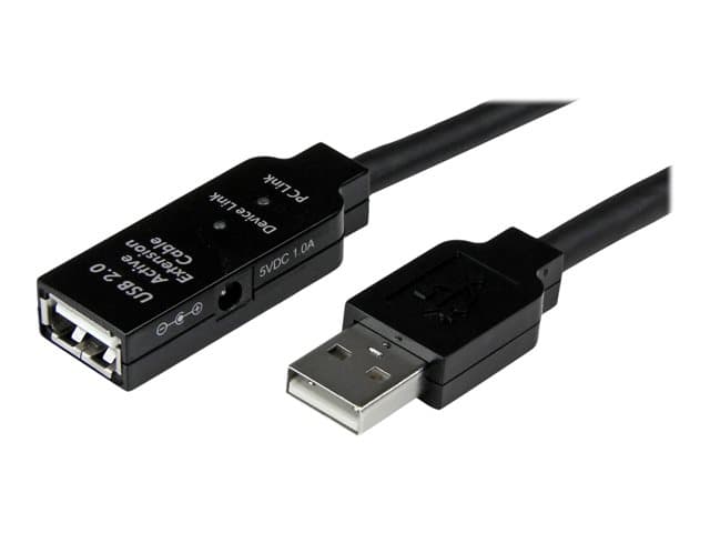 STARTECH.COM - StarTech 25m USB 2.0 Active Extension Cable M/F - 25 meter USB A Male to USB A Female USB 2.0 Repeater / Extender Cable - Black - 80ft (USB2AAEXT25M) - USB extension cable - USB (F) to USB (M) - USB 2.0 - 25 m - active - black - for P/N: SVA5H2NEUA, UUSBO
