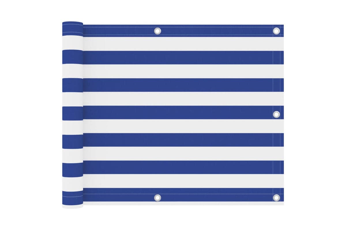 vidaXL 134912 Balcony Screen White And Blue 75x300cm Oxford Fabric