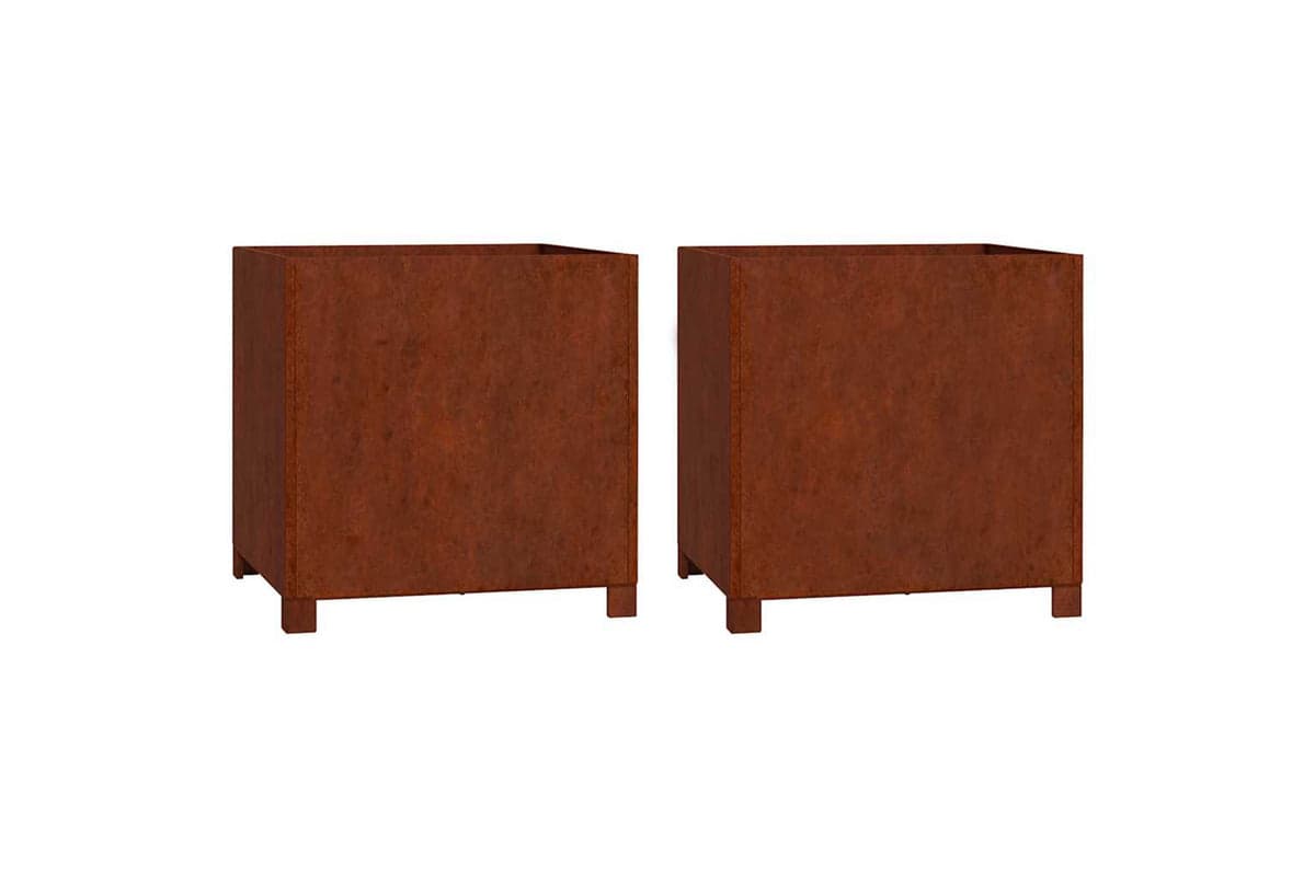 vidaXL 823683 Planters With Legs 2 Pcs Rusty 49x47x50cm Corten Steel