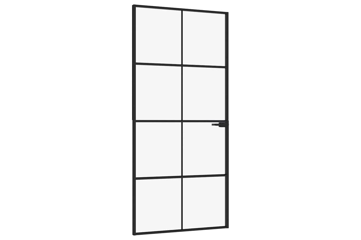 vidaXL 153664 Interior Door Black 93x201.5cm Tempered Glass&aluminium