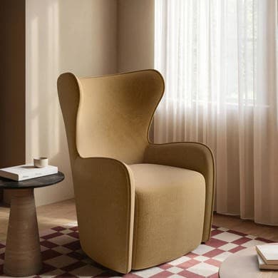 Paloma Armchair in Yellow Chenille