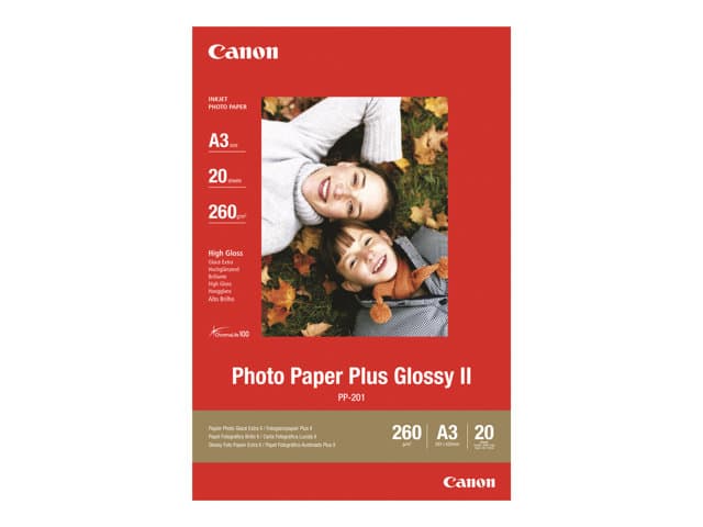 CANON - Photo Paper Plus Glossy II PP-201 - photo paper - glossy - 20 sheet(s) - A3