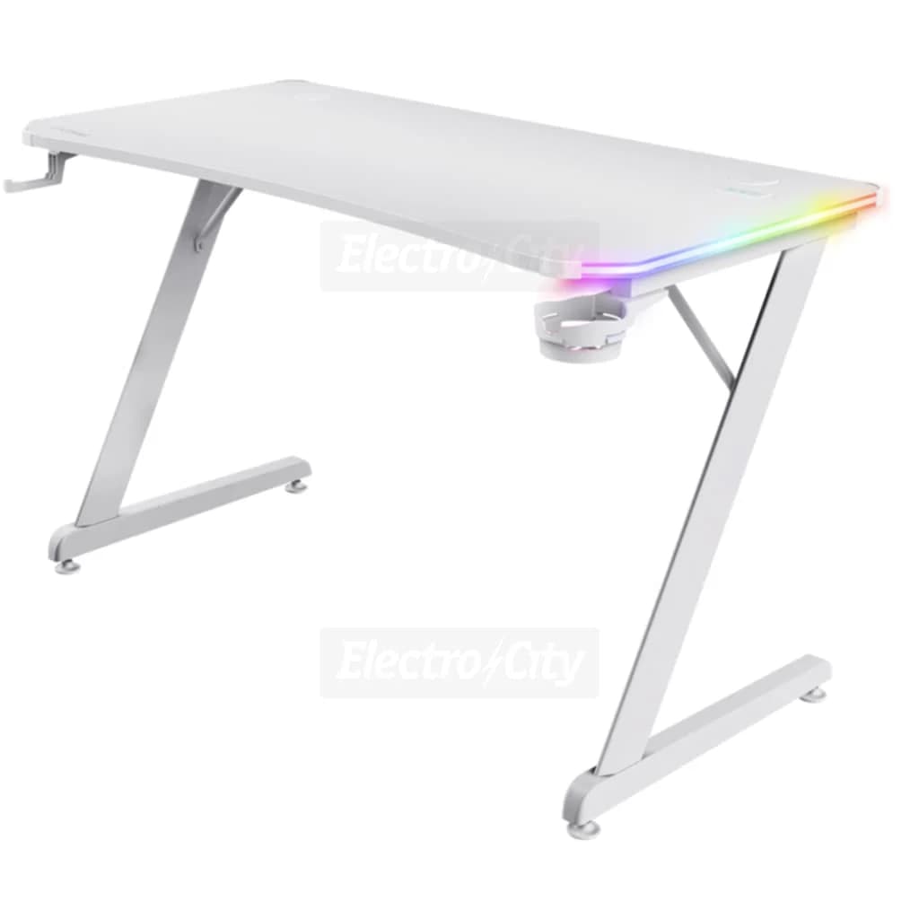 Trust GXT 709W Luminus RGB Gaming Desk | White