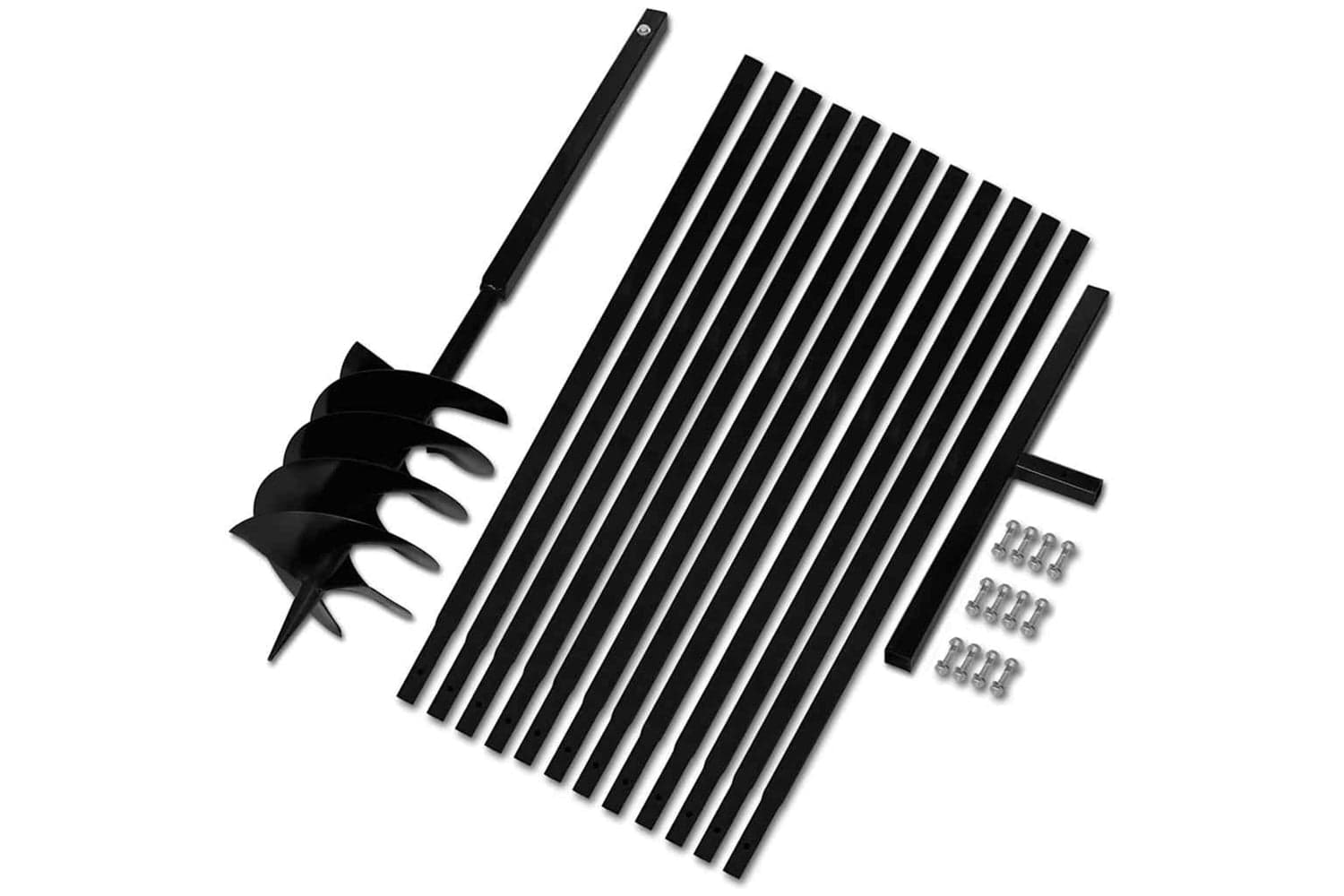 vidaXL 270537 Ground Drill With Handle 200mm With Extension Tube 13 M Steel