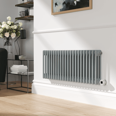 Salt & Pepper Horizontal Smart Electric Radiator with Wi-Fi Thermostat - 1200W - H400xW1190mm - Bathroom Safe