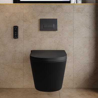 Purificare Matt Black Wall Hung Smart Bidet Japanese Toilet