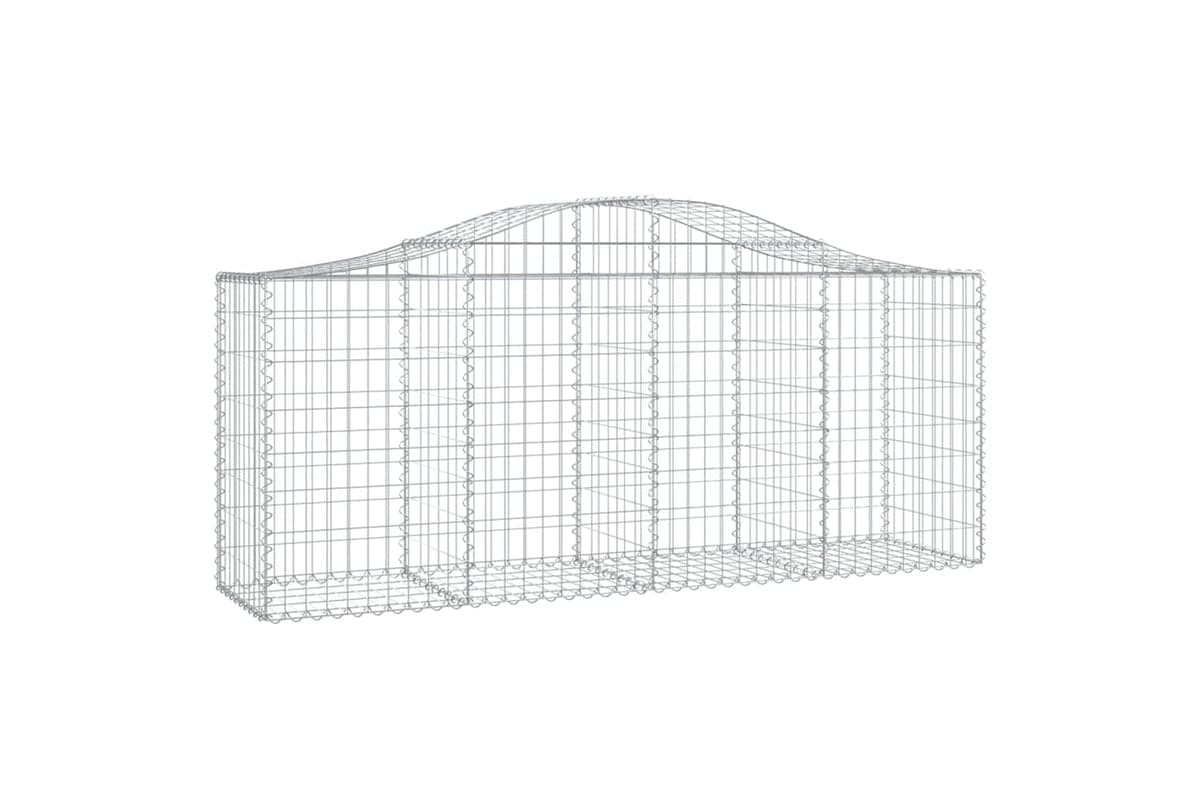 vidaXL 153394 Arched Gabion Basket 200x50x80/100cm Galvanised Iron
