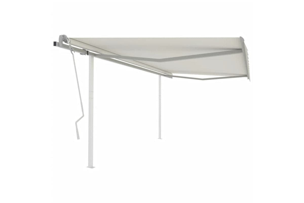Vidaxl 3070017 Manual Retractable Awning With Posts 4x3.5 M Cream