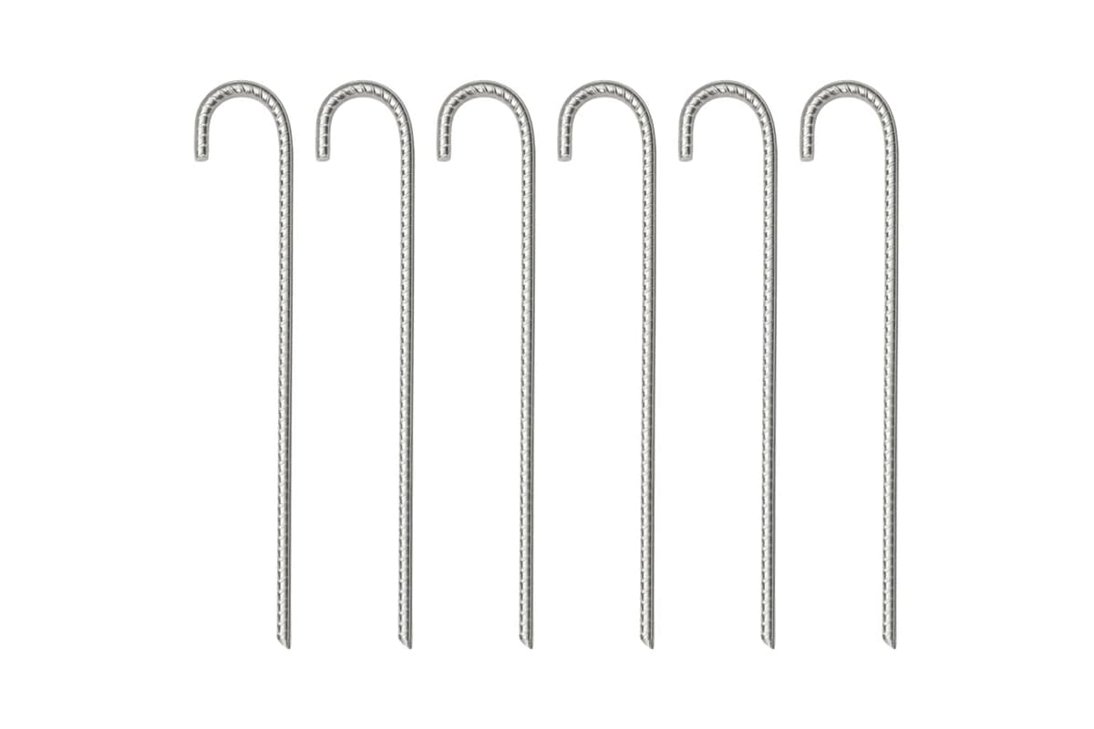 vidaXL 4009341 Tent Pegs 6 Pcs 37cm x 10mm Galvanised Steel