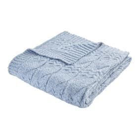 Cable Knit Throw Blue