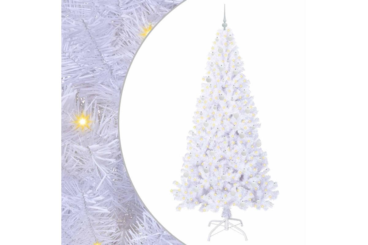 Vidaxl Artificial Christmas Tree With Stand White 240 Cm Pvc And Steel