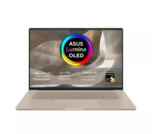 ASUS Zenbook A16 16" Laptop, Copilot+ PC – Snapdragon X2, 1 TB SSD, Beige