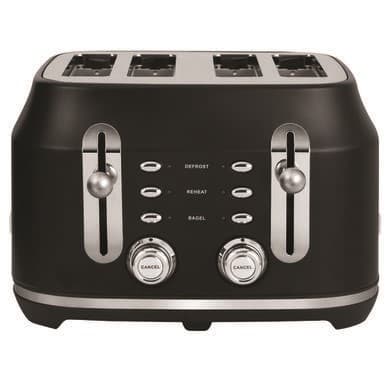 Rangemaster Classic 4 Slice Toaster – Matt Black Wide Slots & Variable Browning