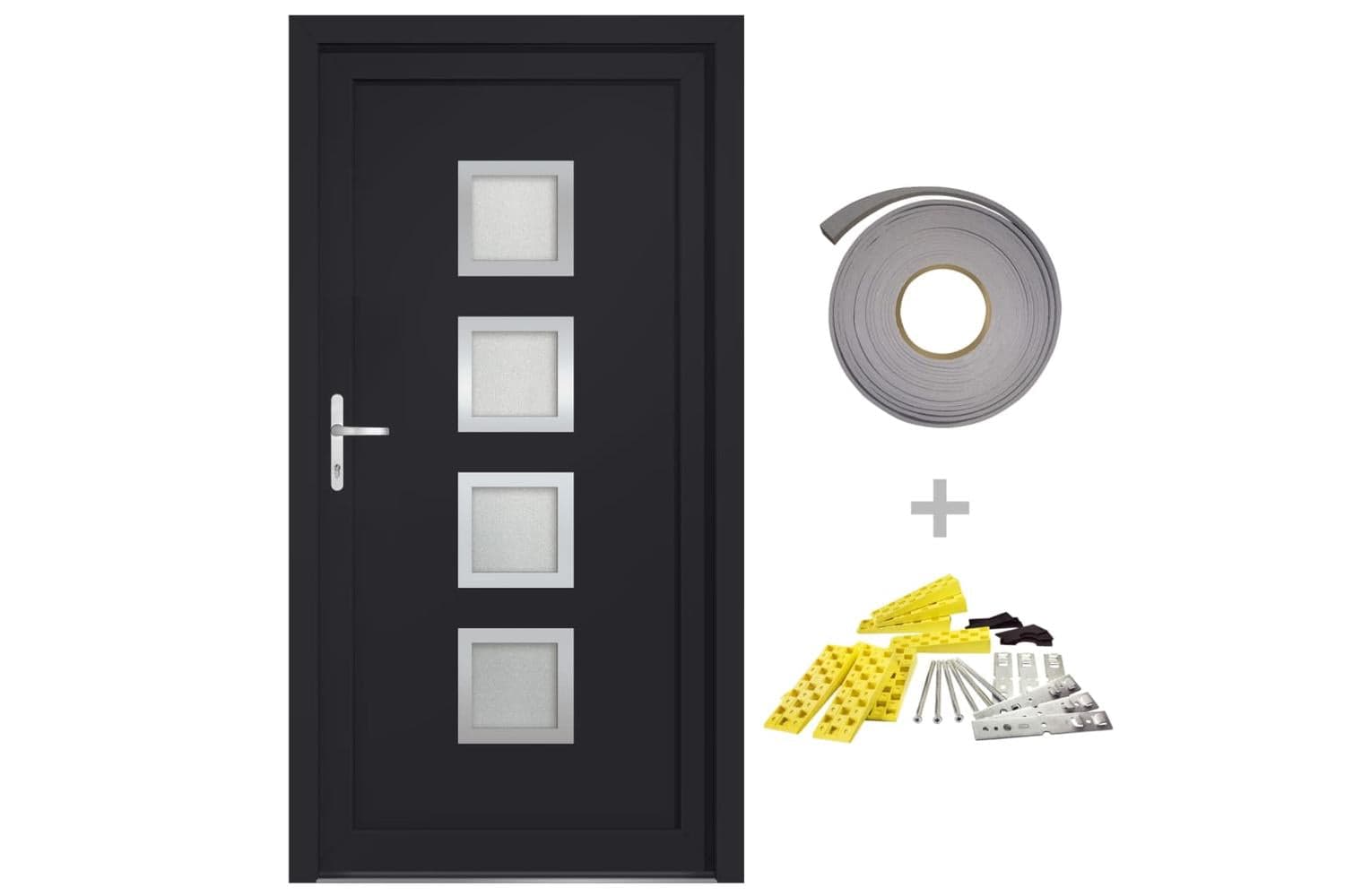 vidaXL 3187852 Front Door Anthracite 98x208cm Pvc