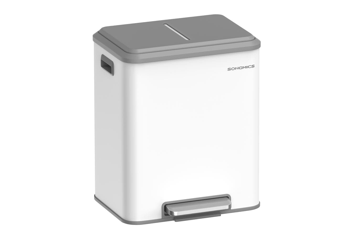 Steel Double Recycling Kitchen Bin | Dual Compartment | Steel | 41.7 X 33.2 X 49.4 Cm