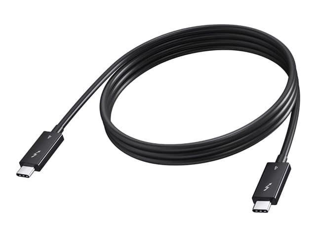 VISION - 2 m USB C cable - Thunderbolt 4 40 Gbps - supports 100w PD charging - USB C Thunderbolt 4 (m) to USB C Thunderbolt 4 (m) - outer diameter 5.5 mm - 30 + 32 + 34 AWG - black