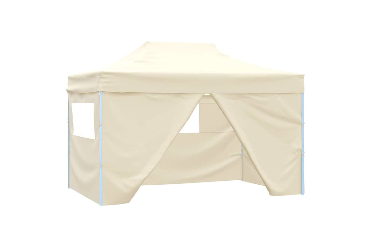 Vidaxl Professional Folding Party Tent With 4 Sidewalls 3x4 M Steel Cream