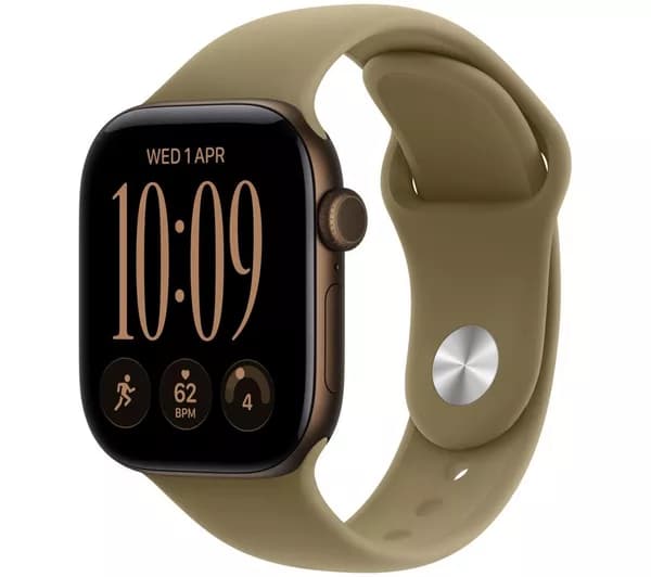APPLE Watch Series 12 Cellular - 42 mm Dark Bronze Aluminum Case with Olive Sport Band, S/M